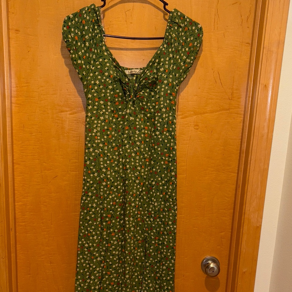Liberty Love Green Floral Maxi Dress